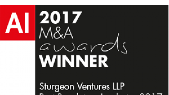 AI M&A 2017 – Two Awards for Sturgeon Ventures