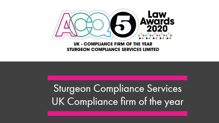 Sturgeon Compliance Services Ltd – UK – ACQ5 Law Awards Compliance Firm of the Year
