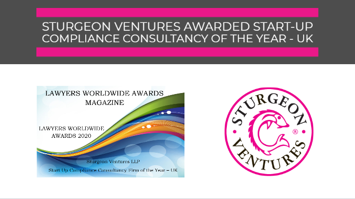 Sturgeon Ventures awarded Start-up Compliance Consultancy of the Year – UK