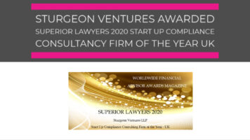 Sturgeon Ventures wins Start Up Compliance Consultancy Firm of the year UK