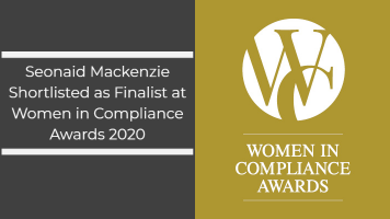 Shortlisted as one of three finalists for The Lifetime Achievement for Contribution to the Compliance Community at The Women in Compliance Awards